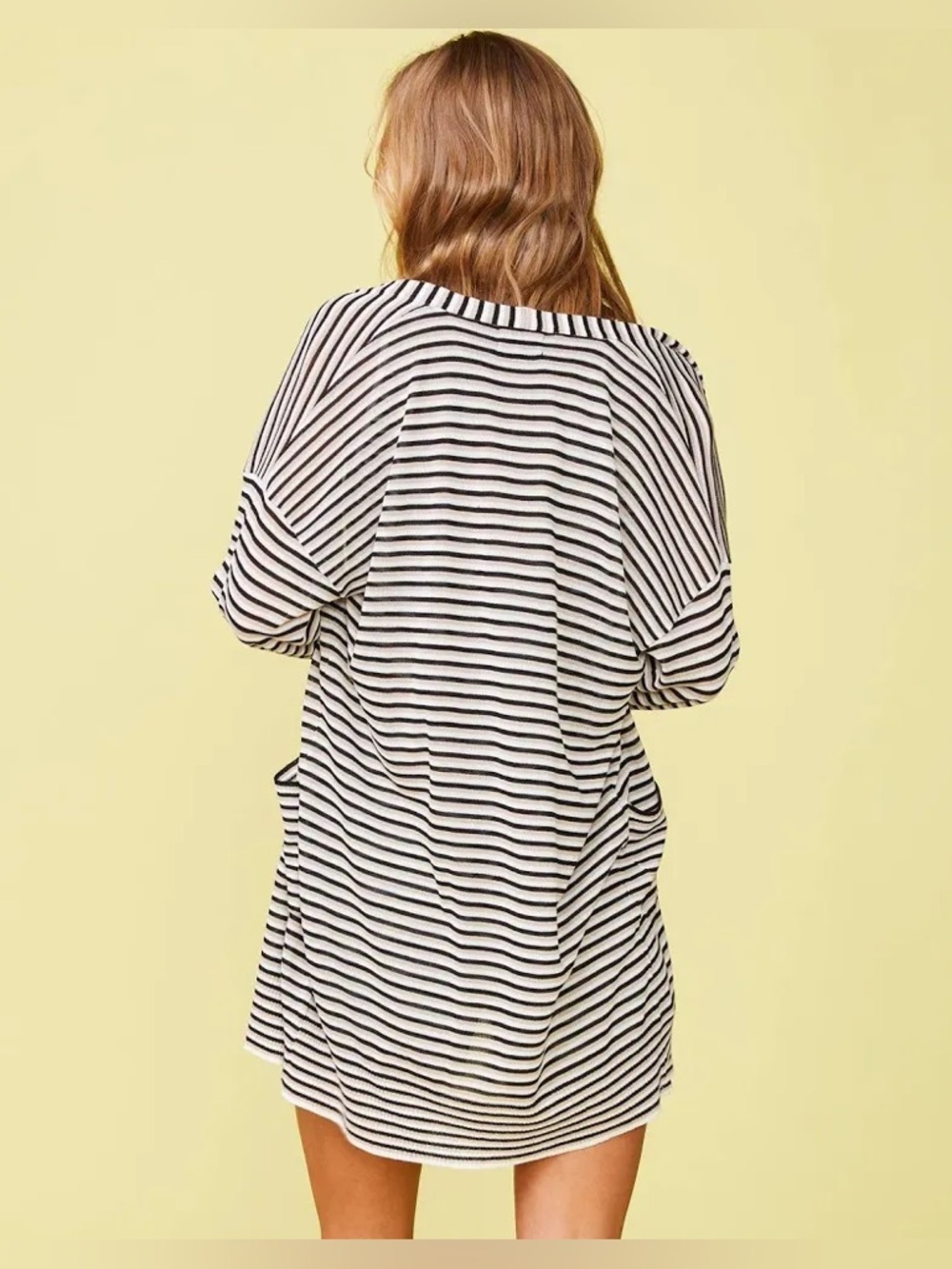 NWT Monrow Stripe Sweater Cardigan M - Picture 2 of 10